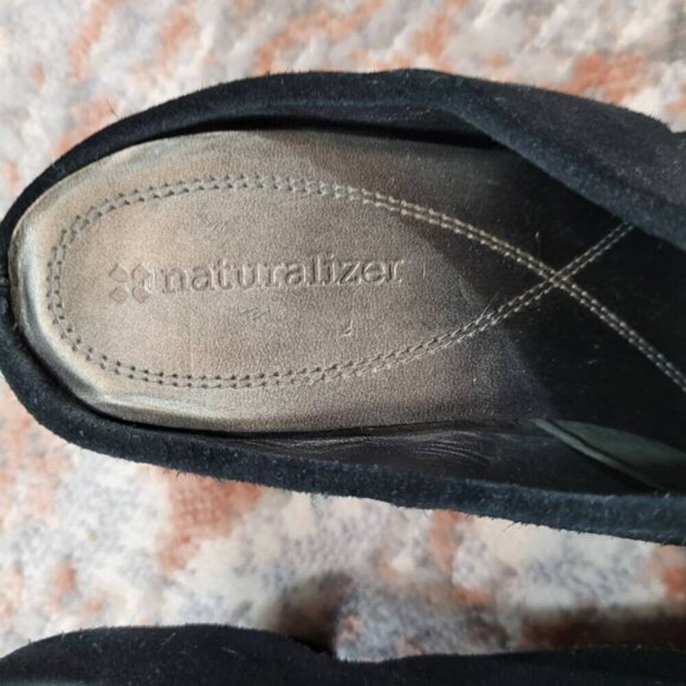 Naturalizer Jainna Slip On Black Leather Heels‎ - Size 8 - Picture 3 of 8